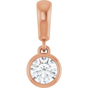 10K Rose Gold 4.4 mm Round Charm/Pendant Mounting