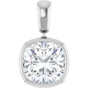 Sterling Silver 12x12 mm Cushion Charm/Pendant Mounting