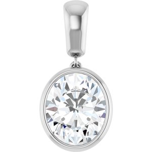 14K X1 White Gold 12x10 mm Oval Charm/Pendant Mounting