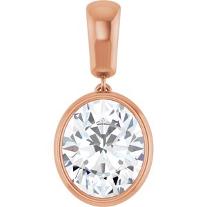 10K Rose Gold 12x10 mm Oval Charm/Pendant Mounting