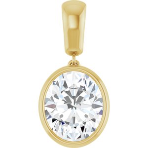 18K Yellow Gold 12x10 mm Oval Charm/Pendant Mounting