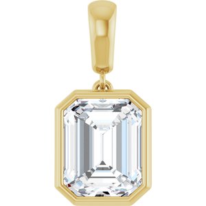 10K Yellow Gold 10x8 mm Emerald Charm/Pendant Mounting