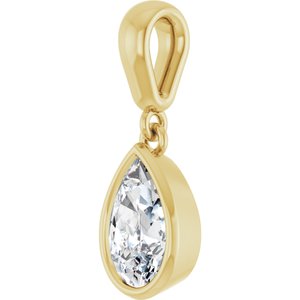 18K Yellow Gold 8x5 mm Pear Charm/Pendant Mounting – image 3