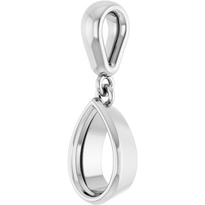 14K X1 White Gold 8x5 mm Pear Charm/Pendant Mounting – image 4