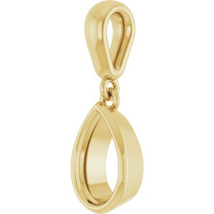 18K Yellow Gold 8x5 mm Pear Charm/Pendant Mounting – image 4