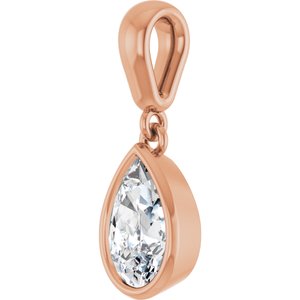 18K Rose Gold 8x5 mm Pear Charm/Pendant Mounting – image 3