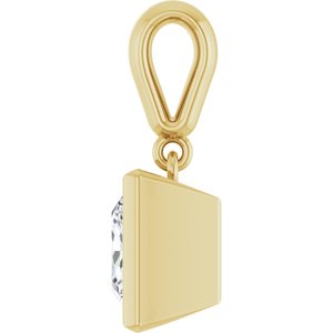 18K Yellow Gold 7x7 mm Square Charm/Pendant Mounting – image 5