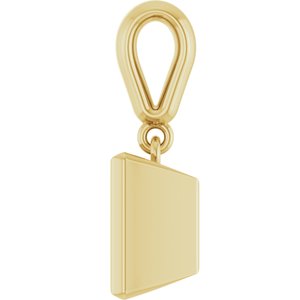14K Yellow Gold 7x7 mm Square Charm/Pendant Mounting – image 6