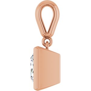 18K Rose Gold 7x7 mm Square Charm/Pendant Mounting – image 5
