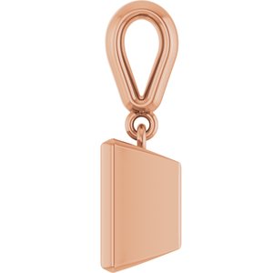 14K Rose Gold 7x7 mm Square Charm/Pendant Mounting – image 6