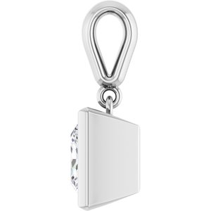 Platinum 7x7 mm Square Charm/Pendant Mounting – image 5