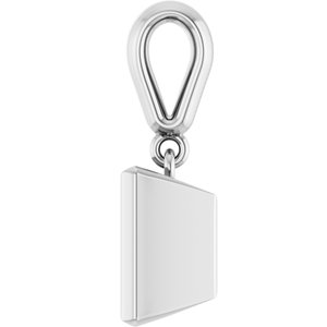 14K White Gold 7x7 mm Square Charm/Pendant Mounting – image 6