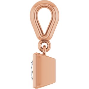 10K Rose Gold 4.5x4.5 mm Square Charm/Pendant Mounting – image 5