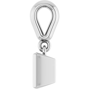 14K X1 White Gold 4.5x4.5 mm Square Charm/Pendant Mounting – image 6