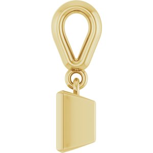 18K Yellow Gold 4.5x4.5 mm Square Charm/Pendant Mounting – image 6