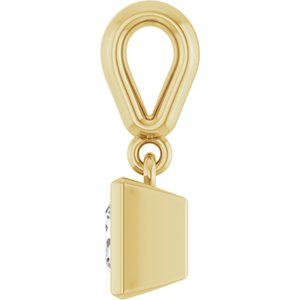 18K Yellow Gold 4.5x4.5 mm Square Charm/Pendant Mounting – image 5