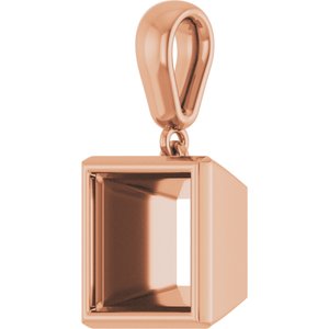 10K Rose Gold 8x8 mm Square Charm/Pendant Mounting – image 4