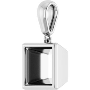 10K White Gold 8x8 mm Square Charm/Pendant Mounting – image 4