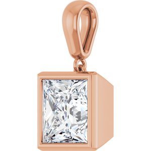 10K Rose Gold 8x8 mm Square Charm/Pendant Mounting – image 3