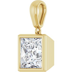 18K Yellow Gold 8x8 mm Square Charm/Pendant Mounting – image 3