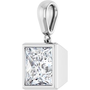 14K White Gold 8x8 mm Square Charm/Pendant Mounting – image 3
