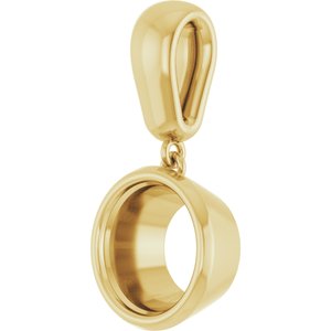 14K Yellow Gold 9 mm Round Charm/Pendant Mounting – image 4