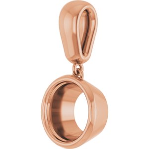 18K Rose Gold 9 mm Round Charm/Pendant Mounting – image 4