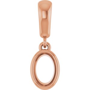 18K Rose Gold 6x4 mm Oval Charm/Pendant Mounting – image 2