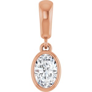 10K Rose Gold 6x4 mm Oval Charm/Pendant Mounting