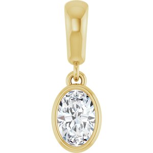 14K Yellow Gold 6x4 mm Oval Charm/Pendant Mounting