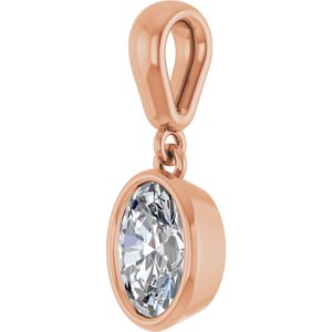 14K Rose Gold 7x5 mm Oval Charm/Pendant Mounting – image 3