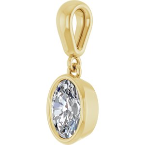 18K Yellow Gold 7x5 mm Oval Charm/Pendant Mounting – image 3