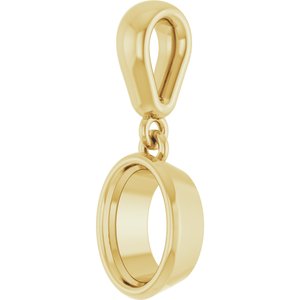14K Yellow Gold 7x5 mm Oval Charm/Pendant Mounting – image 4