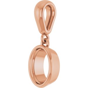 14K Rose Gold 7x5 mm Oval Charm/Pendant Mounting – image 4