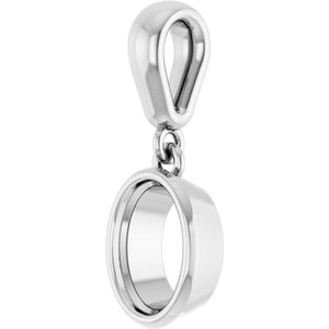 10K White Gold 7x5 mm Oval Charm/Pendant Mounting – image 4