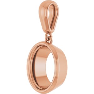 10K Rose Gold 10x8 mm Oval Charm/Pendant Mounting – image 4