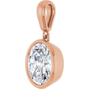 14K Rose Gold 10x8 mm Oval Charm/Pendant Mounting – image 3