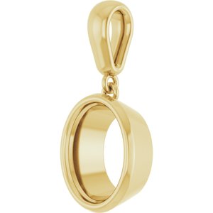 10K Yellow Gold 10x8 mm Oval Charm/Pendant Mounting – image 4