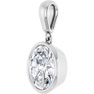 Platinum 10x8 mm Oval Charm/Pendant Mounting – image 3