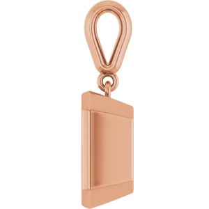 10K Rose Gold 10x8 mm Emerald Charm/Pendant Mounting – image 6