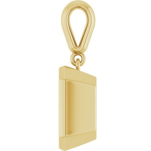 18K Yellow Gold 10x8 mm Emerald Charm/Pendant Mounting – image 6