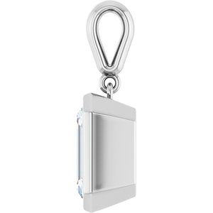 18K White Gold 10x8 mm Emerald Charm/Pendant Mounting – image 5