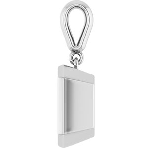 10K White Gold 10x8 mm Emerald Charm/Pendant Mounting – image 6