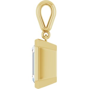 14K Yellow Gold 10x8 mm Emerald Charm/Pendant Mounting – image 5