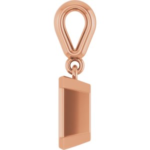 18K Rose Gold 7x5 mm Emerald Charm/Pendant Mounting – image 6