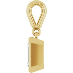 18K Yellow Gold 7x5 mm Emerald Charm/Pendant Mounting – image 5