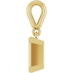 10K Yellow Gold 7x5 mm Emerald Charm/Pendant Mounting – image 6