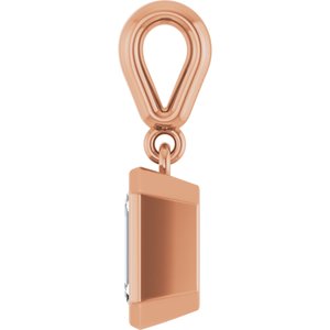 14K Rose Gold 7x5 mm Emerald Charm/Pendant Mounting – image 5