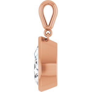 14K Rose Gold 12x8 mm Pear Charm/Pendant Mounting – image 5