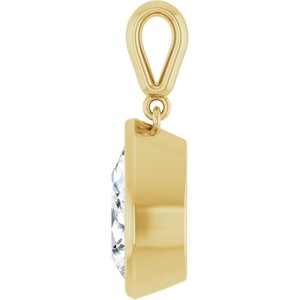 18K Yellow Gold 12x8 mm Pear Charm/Pendant Mounting – image 5